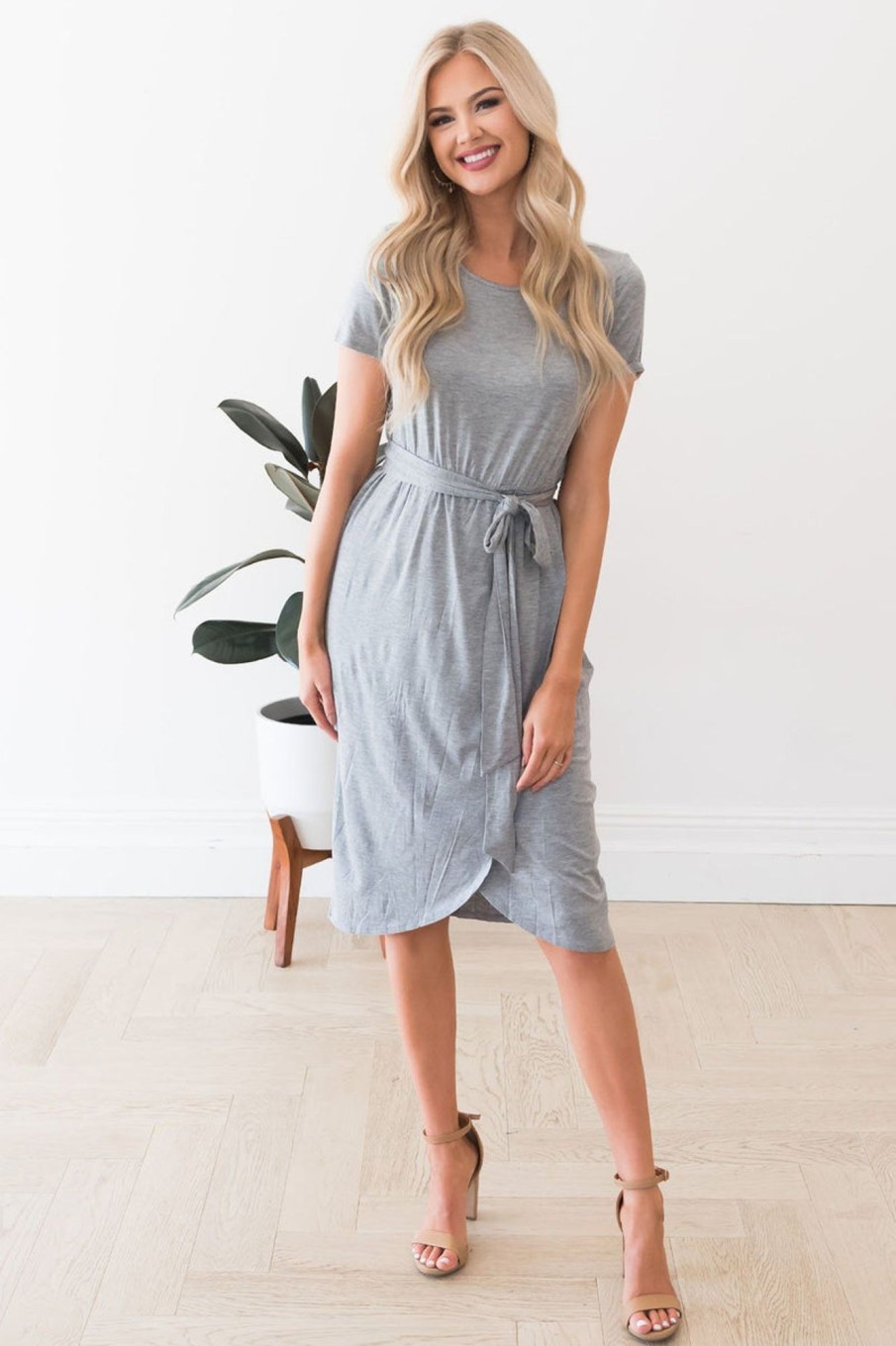 Dresses NeeSee's Dresses | The Evangeline Heather Grey