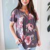 Tops NeeSee's Dresses | Forever Ever Modest Blouse Heather Burgundy Floral