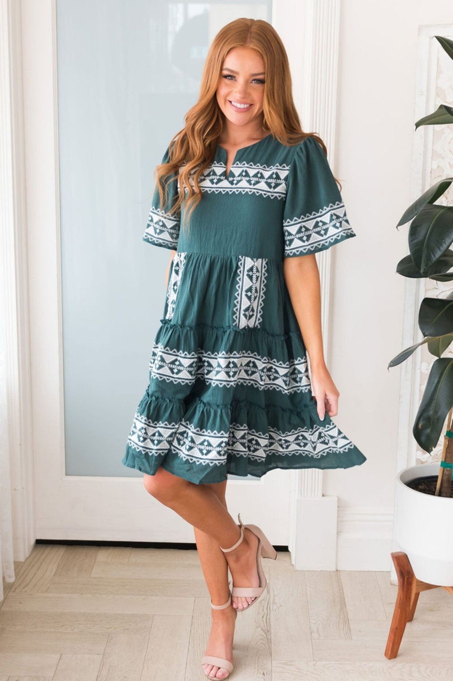 Dresses NeeSee's Dresses | The Briar Clover Jewel W/ Embroidery