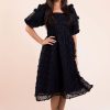 Dresses NeeSee's Dresses | The Keylee Black Swiss Dot