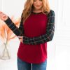 Tops NeeSee's Dresses | Plaid Perfection Modest Top Red/Plaid