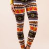 Skirts NeeSee's Dresses | Christmas Is Here Leggings Black/Mustard/Red Trees