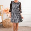 Dresses NeeSee's Dresses | The Myrna Grey/Black Lace