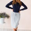 Skirts NeeSee's Dresses | Well Wishes Modest Ribbed Jersey Skirt Ribbed Grey