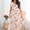 Dresses NeeSee's Dresses | The Addy Pale Pink/ Rose Floral