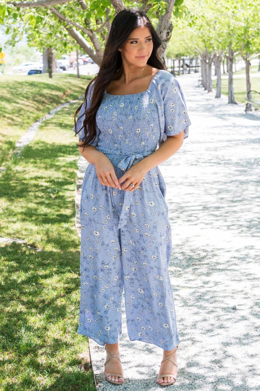 Dresses NeeSee's Dresses | The Tabethia Periwinkle/White Floral