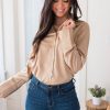 Tops NeeSee's Dresses | Shake It Off Button Up Blouse Taupe