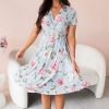 Dresses NeeSee's Dresses | The Glorie Light Dusty Blue Floral