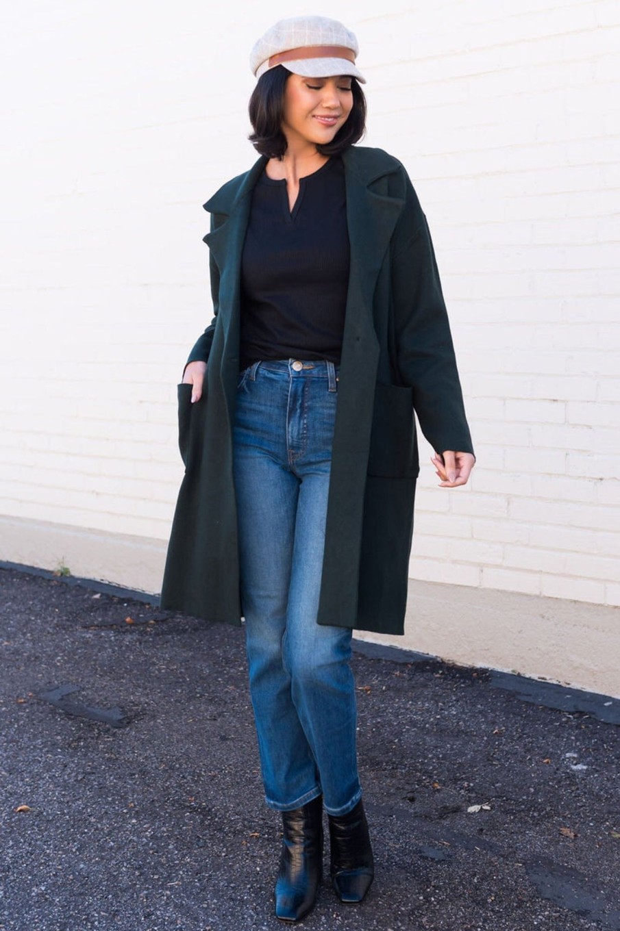 Tops NeeSee's Dresses | Bringing The Charm Modest Coat Deep Green