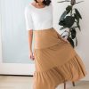 Skirts NeeSee's Dresses | Autumn Delight Modest Maxi Skirt Camel