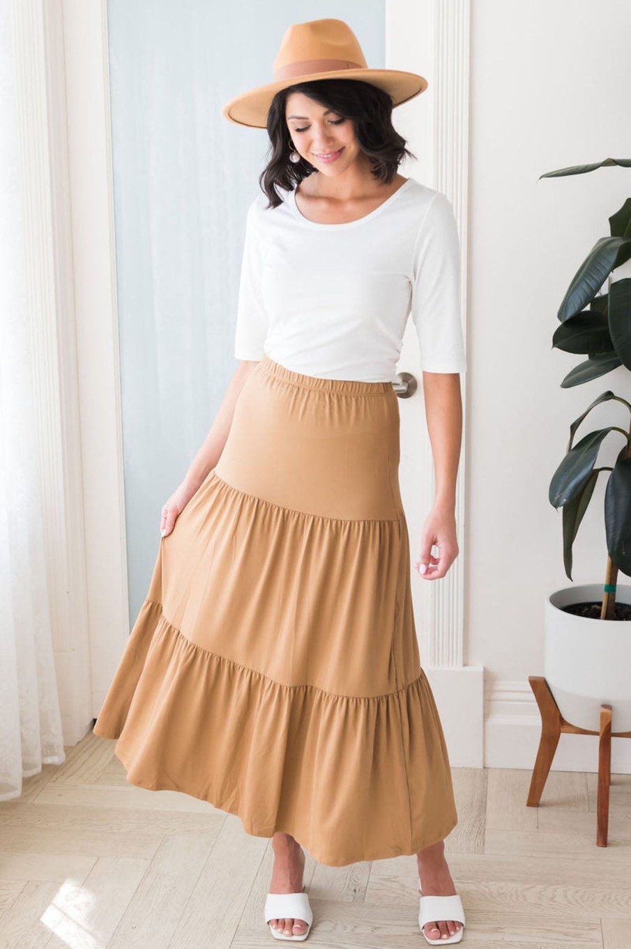 Skirts NeeSee's Dresses | Autumn Delight Modest Maxi Skirt Camel