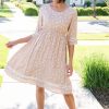 Dresses NeeSee's Dresses | The Marcianne Taupe/Ivory Floral