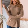 Tops NeeSee's Dresses | You Are So Loved Modest Cowl Neck Sweater Heather Camel