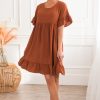 Dresses NeeSee's Dresses | The Colsie Copper Swiss Dot