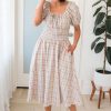 Dresses NeeSee's Dresses | The Kouri Dusty Pink/Olive/Blue Gingham