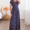 Dresses NeeSee's Dresses | The Gemma Navy Blue Floral