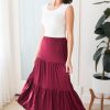 Skirts NeeSee's Dresses | Autumn Delight Modest Maxi Skirt Burgundy