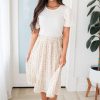 Skirts NeeSee's Dresses | Always Blooming Modest Pleat Skirt Pale Rosette