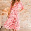 Dresses NeeSee's Dresses | The Leonora Coral/Ivory Floral