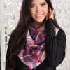 Tops NeeSee's Dresses | Christmas Caroling Woven Scarf Navy/Fuchsia/Ivory/Hunter Green/Red