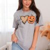 Tops NeeSee's Dresses | Peace Love Pumpkin Modest Graphic Tee Heather Grey