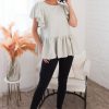 Tops NeeSee's Dresses | A Joy Filled Heart Modest Peplum Blouse Sage