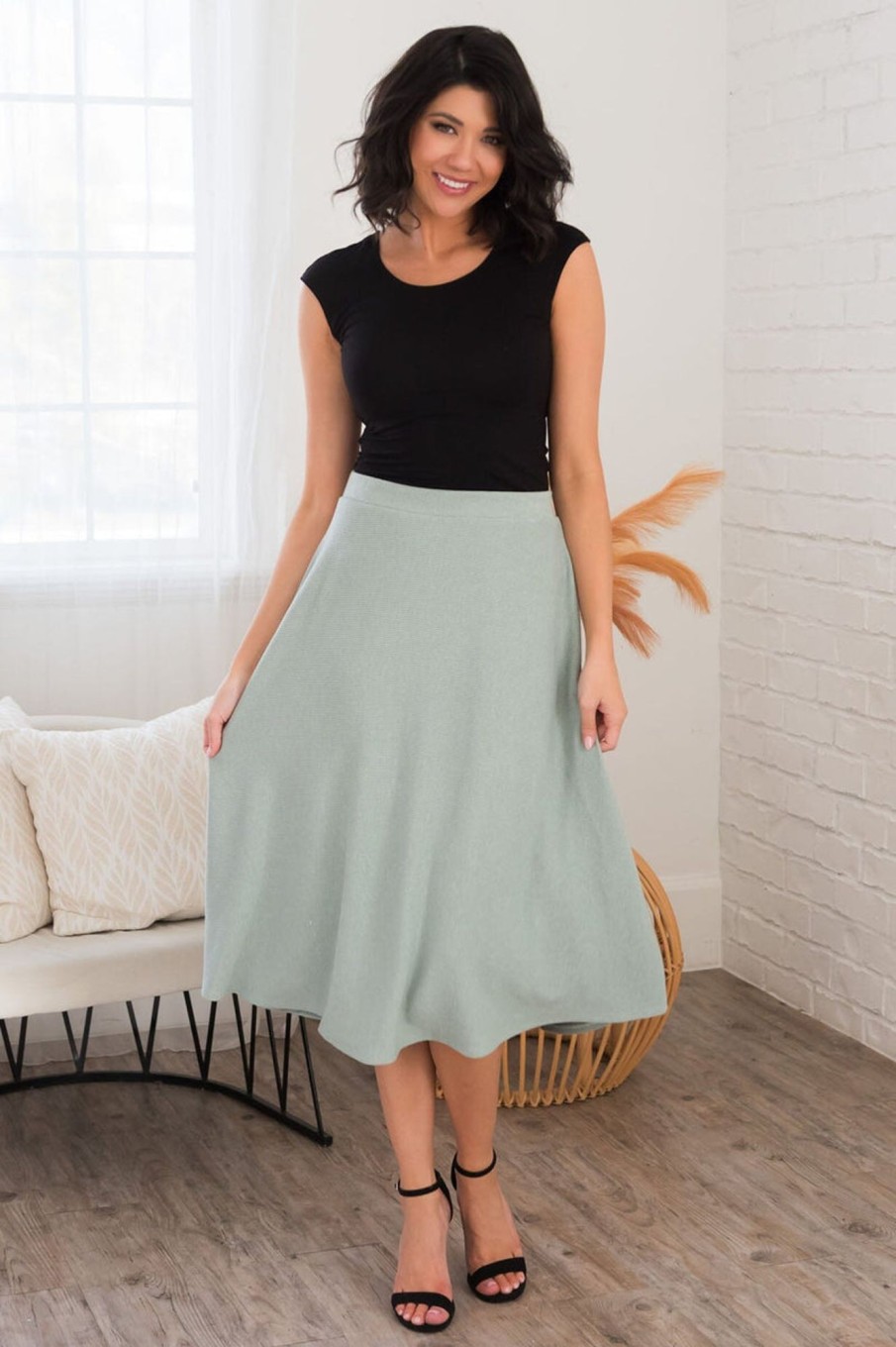 Skirts NeeSee's Dresses | Charming As Ever Modest Circle Skirt Sage