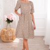 Dresses NeeSee's Dresses | The Frankie Ivory/Dusty Mustard/Slate Blue Floral