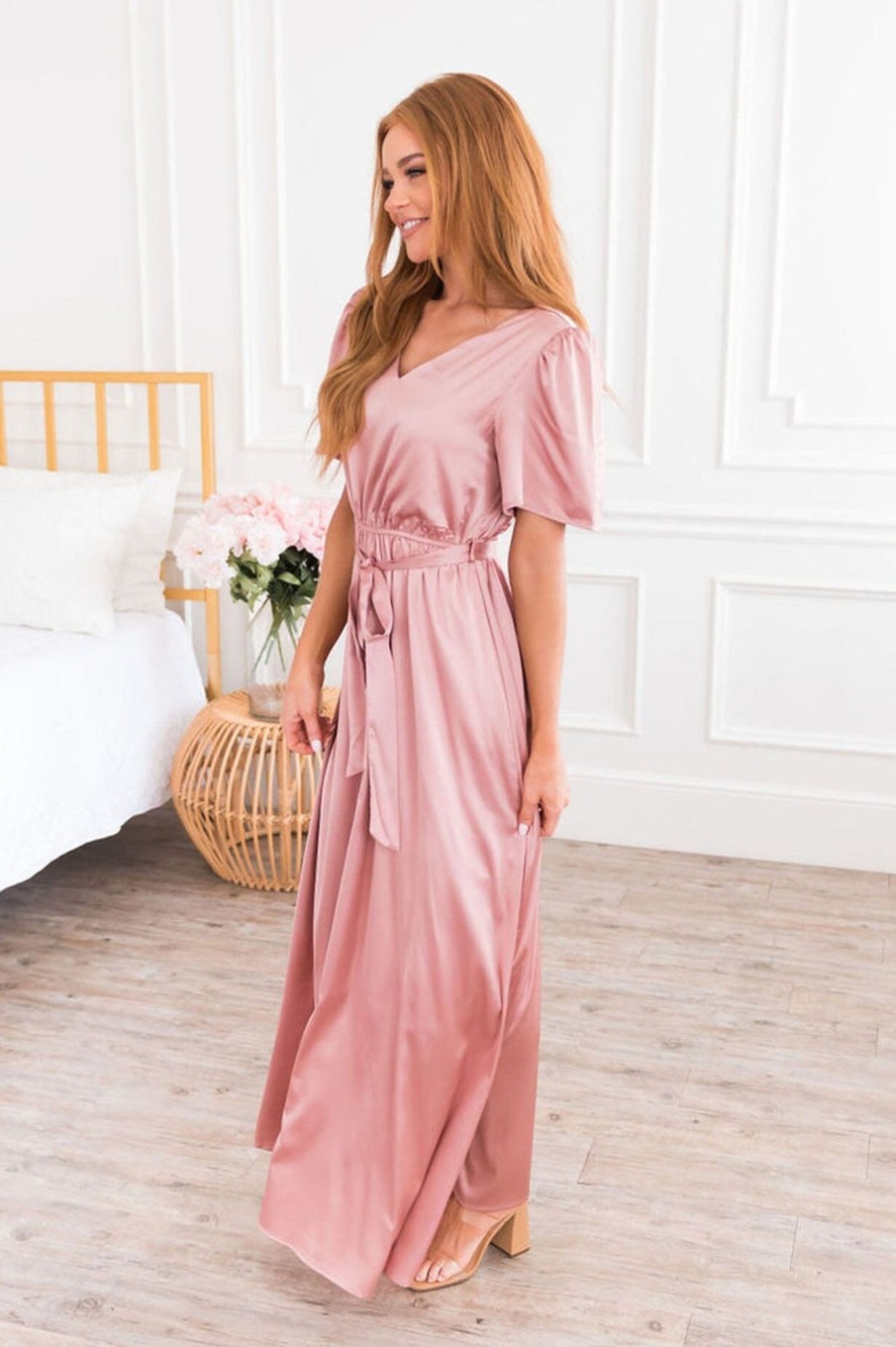 Dresses NeeSee's Dresses | The Mathilda Dusty Rose Lustre