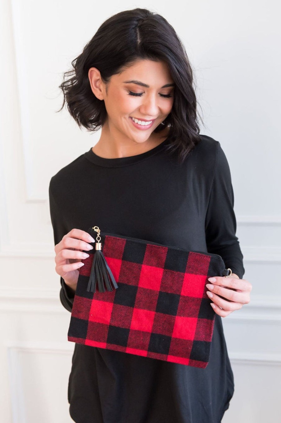 Skirts NeeSee's Dresses | Everything You Need Buffalo Check Clutch Red/Black Buffalo Check