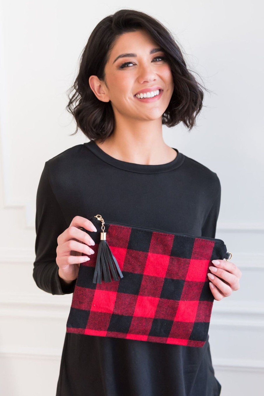 Skirts NeeSee's Dresses | Everything You Need Buffalo Check Clutch Red/Black Buffalo Check