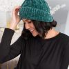 Tops NeeSee's Dresses | Stay Cozy Chenille Pom Pom Beanie Teal Chenille