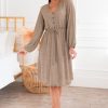 Dresses NeeSee's Dresses | The Austine Shinny Golden Taupe