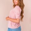 Tops NeeSee's Dresses | Lovely Skies Modest Puff Sleeve Top Bridal Pink