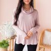 Tops NeeSee's Dresses | You Are So Loved Modest Cowl Neck Sweater Dusty Pink