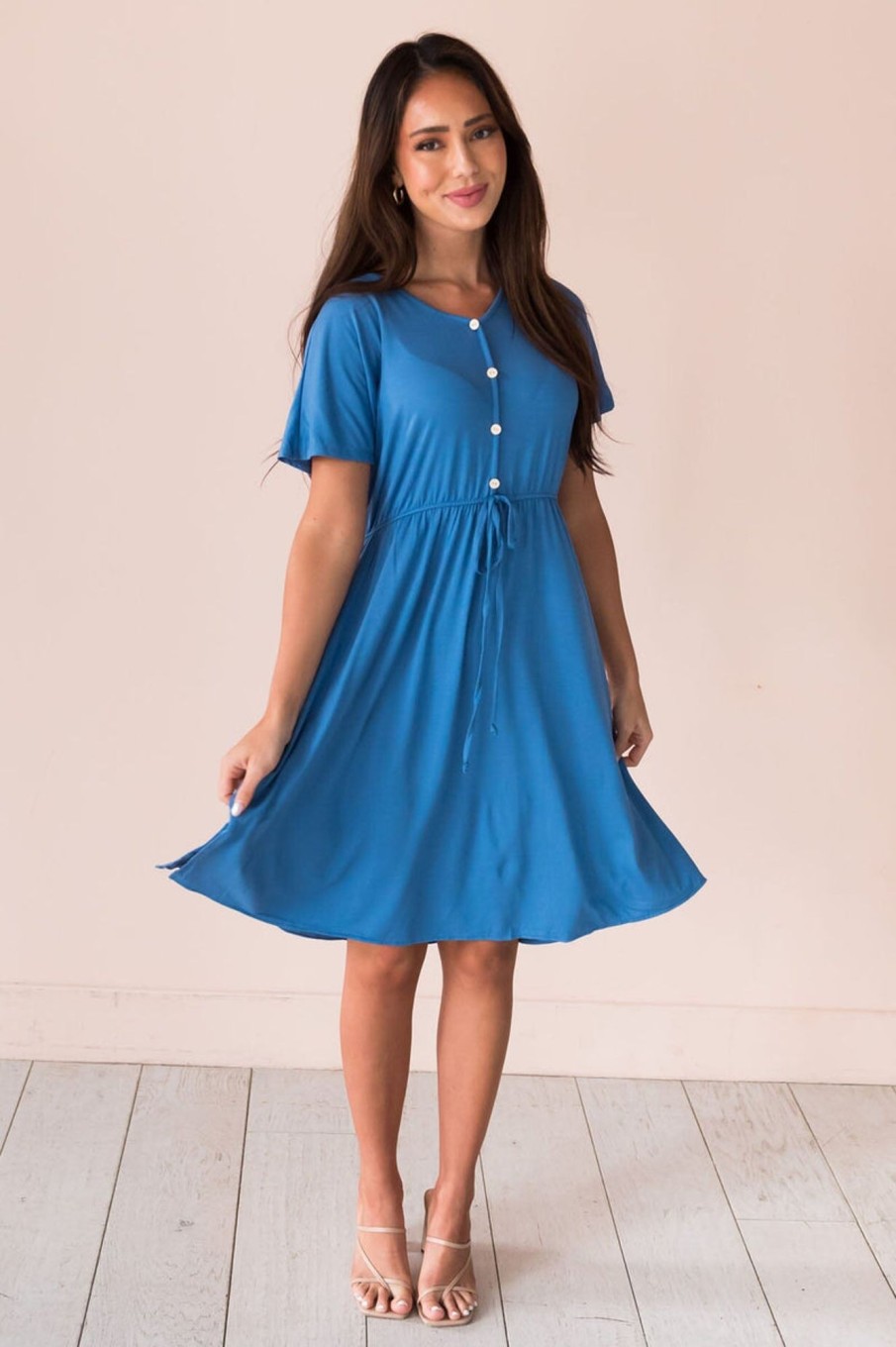 Dresses NeeSee's Dresses | The Chloey Denim Blue