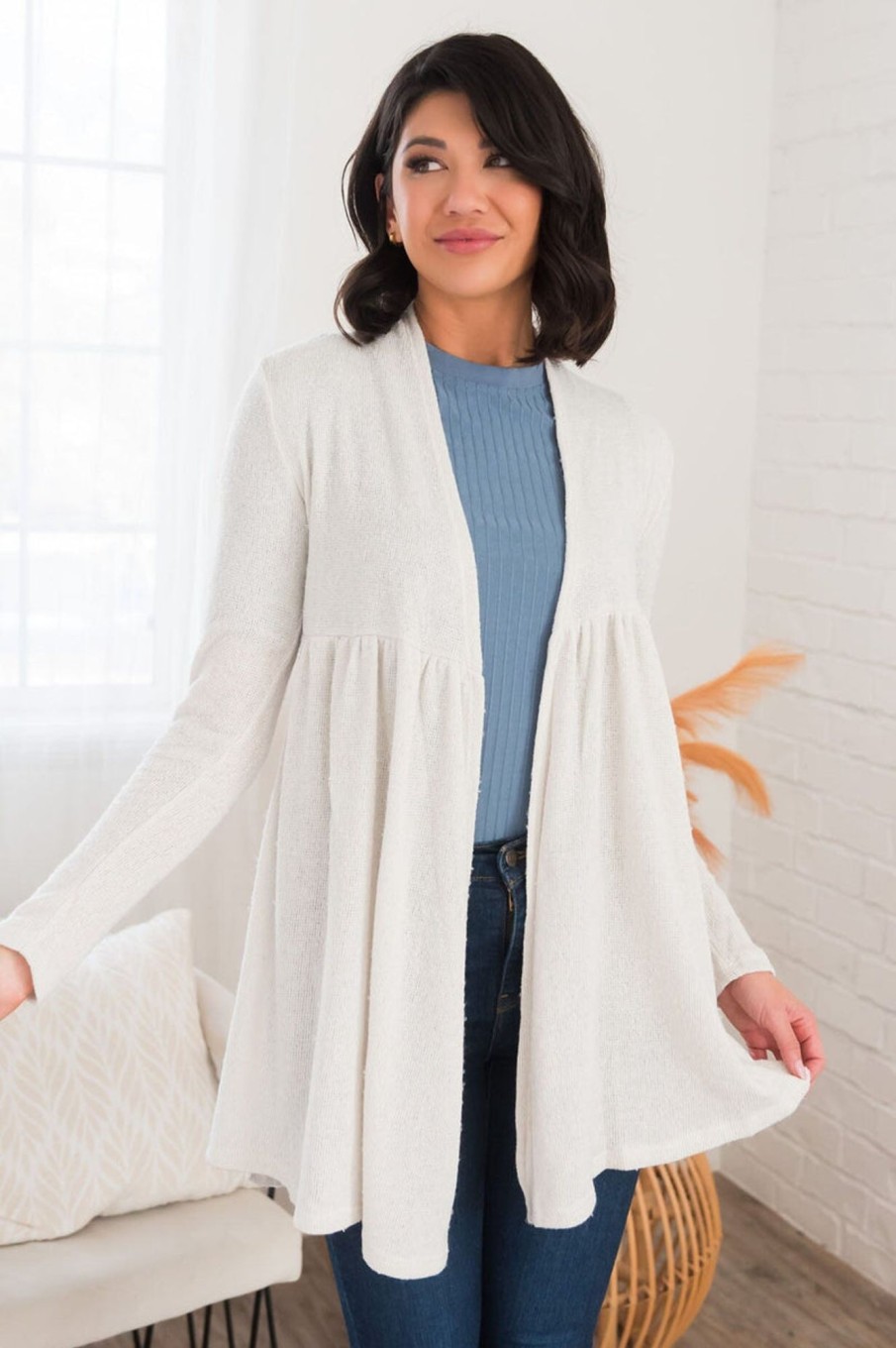 Tops NeeSee's Dresses | Yours Only Modest Cardigan Ivory