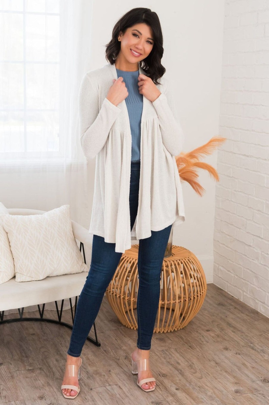 Tops NeeSee's Dresses | Yours Only Modest Cardigan Ivory