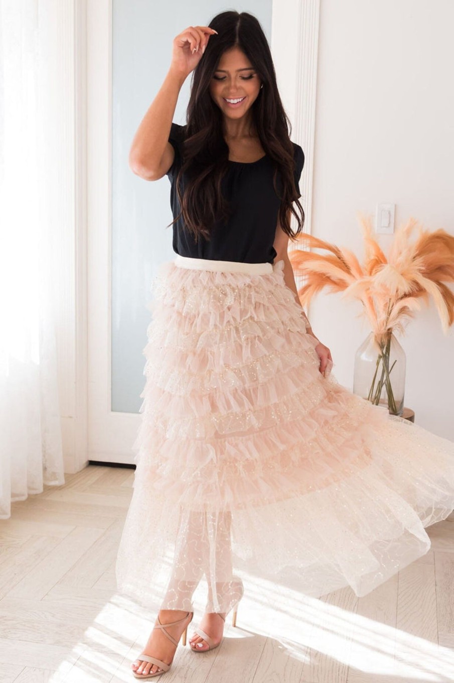 Skirts NeeSee's Dresses | Only In Fairytales Modest Tulle Skirt Nude