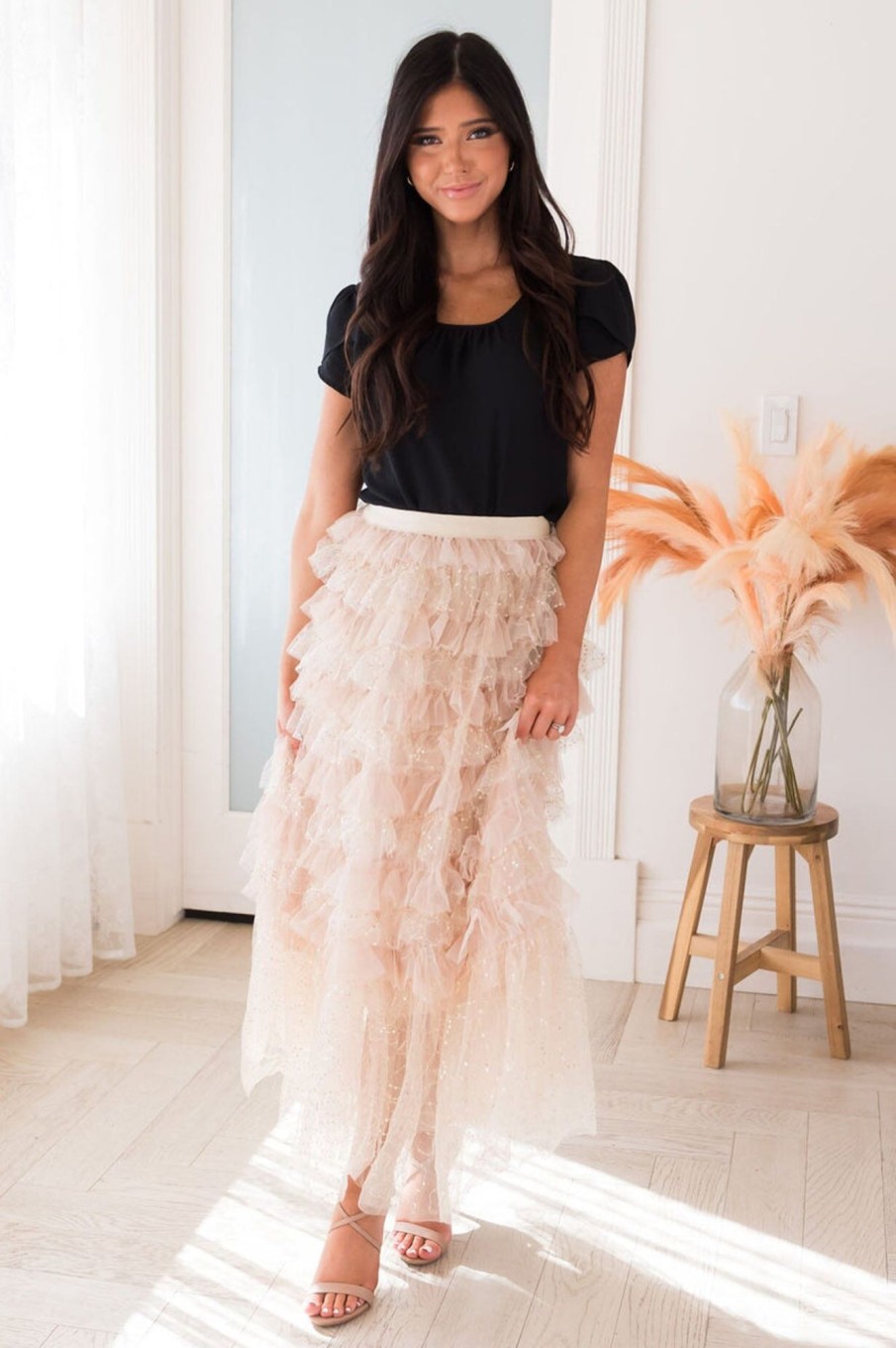 Skirts NeeSee's Dresses | Only In Fairytales Modest Tulle Skirt Nude