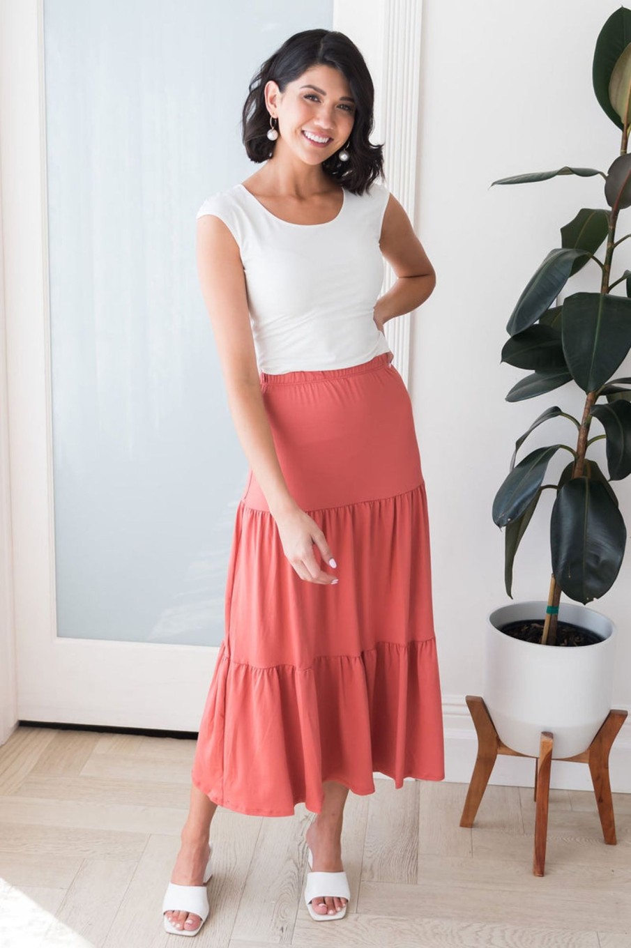 Skirts NeeSee's Dresses | Autumn Delight Modest Maxi Skirt Marsala