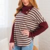 Tops NeeSee's Dresses | Admiring Beauty Modest Sweater Grey/Burgundy