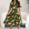 Dresses NeeSee's Dresses | The Kiri Olive/Light Mint Floral