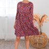 Dresses NeeSee's Dresses | The Emsley Burgundy Floral