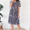 Dresses NeeSee's Dresses | The Kandy Navy/Ivory/Coral Floral