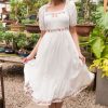 Dresses NeeSee's Dresses | The Hollyn White W/ Bright Embroidery