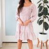 Dresses NeeSee's Dresses | The Meribeth Dusty Rose/White