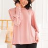 Tops NeeSee's Dresses | Warm Soft & Sophisticated Button Sleeve Sweater Pink