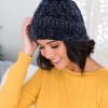 Skirts NeeSee's Dresses | Stay Cozy Chenille Pom Pom Beanie Navy Chenille