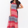 Dresses NeeSee's Dresses | The Finna Navy/Red/White Strip